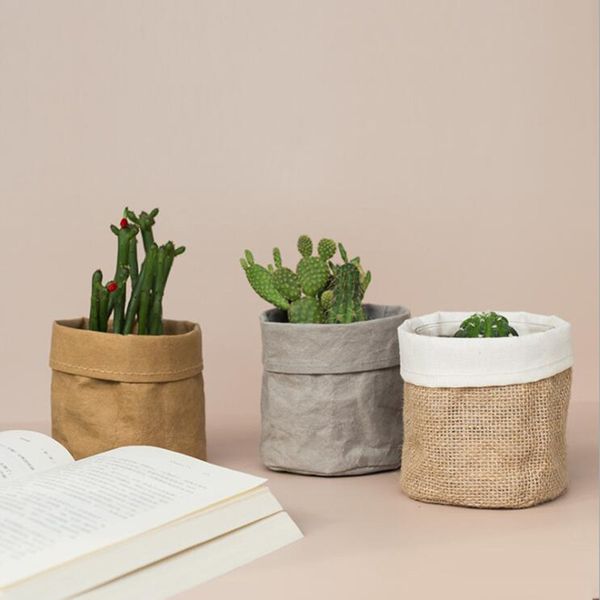 kraft paper foldable pots waterproof deskstorage basket retro environmental protection planters storage bag mini garden pouch pen box
kraft paper foldable pots waterproof deskstorage basket retro environmental protection planters storage bag mini garden pouch pen box