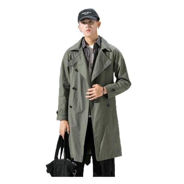 men's trench coats casual large size double-breasted long windbreaker jacket mens black army green loose overcoats with sashes, Tan;black
men's trench coats casual large size double-breasted long windbreaker jacket mens black army green loose overcoats with sashes, Tan;black