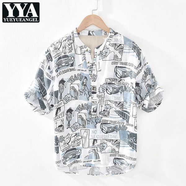 summer new cartoon printed short sleeve men shirt linen pullover loose fit casual streetwear male shirts 3xl1, White;black
summer new cartoon printed short sleeve men shirt linen pullover loose fit casual streetwear male shirts 3xl1, White;black