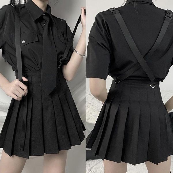 skirts kili solid black pleated streetwear gothic high waist mini women harajuku grunge strap skirt
skirts kili solid black pleated streetwear gothic high waist mini women harajuku grunge strap skirt