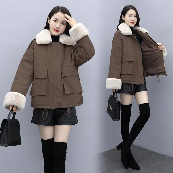 women's down & parkas make han edition loose cotton-padded jacket female lambs wool short winter coat web celebri, Black
women's down & parkas make han edition loose cotton-padded jacket female lambs wool short winter coat web celebri, Black