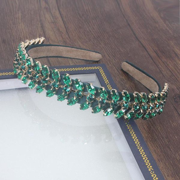 luxury green rose crystal hairband sparkly rhinestone baroque headband for fashion women hair accessories, Golden;silver 
luxury green rose crystal hairband sparkly rhinestone baroque headband for fashion women hair accessories, Golden;silver