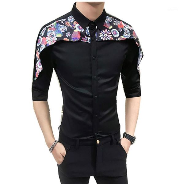 tuxedo shirt men 2018 summer digital print patchwork men's social shirts dress slim fit night club party shirts man1, White;black
tuxedo shirt men 2018 summer digital print patchwork men's social shirts dress slim fit night club party shirts man1, White;black