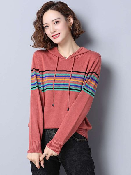 40 year old women's sweater fashion spring and clothes 2020 new foreign style age reducing autumn thin striped hooded top, Black
40 year old women's sweater fashion spring and clothes 2020 new foreign style age reducing autumn thin striped hooded top, Black