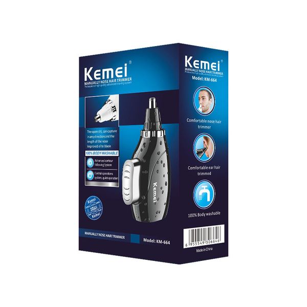kemei nose hair trimmer km-664 hand operated nose hair device manual power without electricity
kemei nose hair trimmer km-664 hand operated nose hair device manual power without electricity