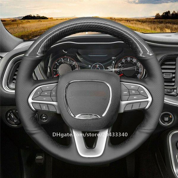 black leather pu carbon fiber steering wheel cover for dodge challenger charger
black leather pu carbon fiber steering wheel cover for dodge challenger charger