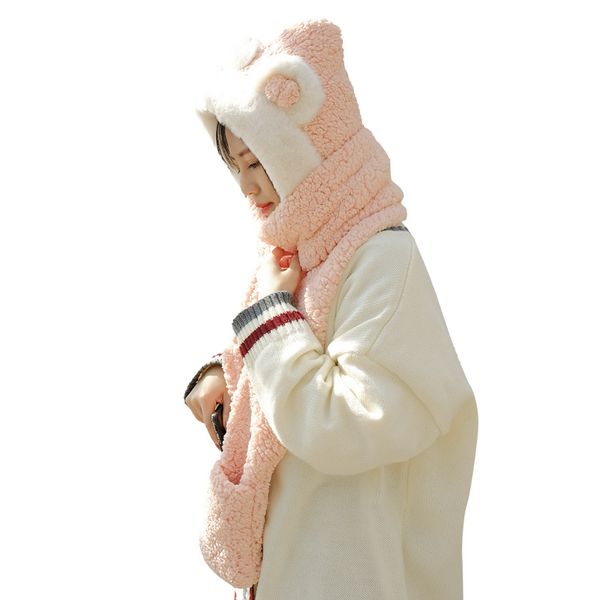one-piece warm scarf hat cute plush bear ear hat thick warm lamb gloves girls and women, Blue;gray
one-piece warm scarf hat cute plush bear ear hat thick warm lamb gloves girls and women, Blue;gray