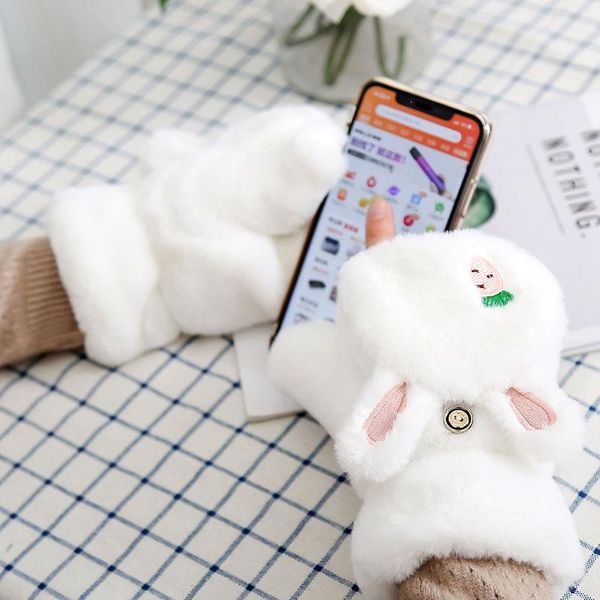 five fingers gloves cartoon flip thick ears plush girls outdoor women kids keep warm half finger foldable mittens, Blue;gray
five fingers gloves cartoon flip thick ears plush girls outdoor women kids keep warm half finger foldable mittens, Blue;gray