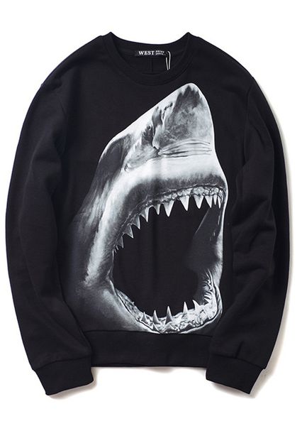 designers mens clothing couple hip-hop shark pullover fashion men's long-sleeved sweater high-quality round neck pullover cotton materi, Black 
designers mens clothing couple hip-hop shark pullover fashion men's long-sleeved sweater high-quality round neck pullover cotton materi, Black