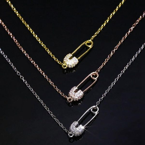 unique luxury necklace tiny cz pave pin necklace for women fashion collier femme jewelery, Silver
unique luxury necklace tiny cz pave pin necklace for women fashion collier femme jewelery, Silver