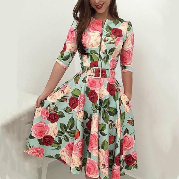 hirigin women floral print 3/4 sleeve chiffon casual loose party vintage dress zipper regular size pullover summer autumn cloth1, Black;gray
hirigin women floral print 3/4 sleeve chiffon casual loose party vintage dress zipper regular size pullover summer autumn cloth1, Black;gray