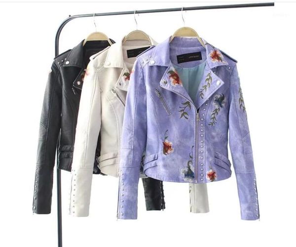 embroidered rivet leather coat women short slim motorcycle jackets leather jacket women 2019 new fashon female outerwear ladide1, Black
embroidered rivet leather coat women short slim motorcycle jackets leather jacket women 2019 new fashon female outerwear ladide1, Black
