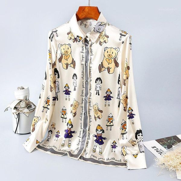 women's blouses & shirts temperament women s long sleeve single breasted mulberry silk cardigan female lapel printed shirts1, White
women's blouses & shirts temperament women s long sleeve single breasted mulberry silk cardigan female lapel printed shirts1, White