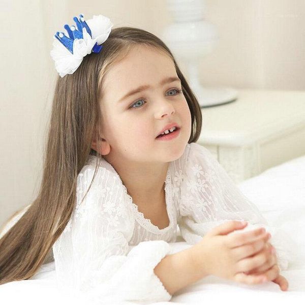 

shiny crown hair clips for girls princess glitter tiara hairpin barrette dancing party hair ornaments girls accessories1, Slivery;white