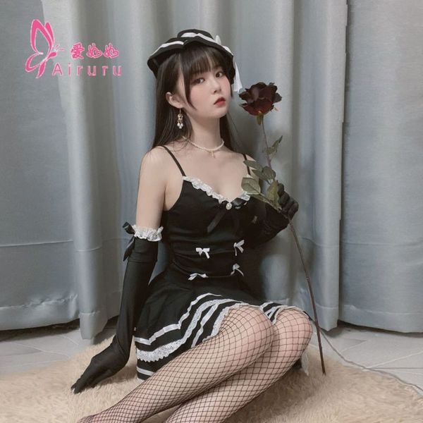 love such as new style underwear lovely princs skirt sling maid game uniform temptation, Black;white
love such as new style underwear lovely princs skirt sling maid game uniform temptation, Black;white