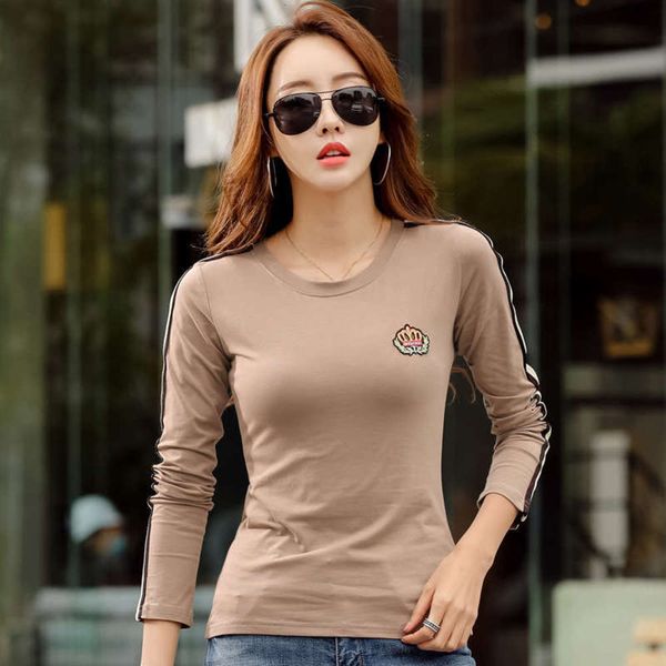 sleeve autumn 2020 new casual long t-shirt women's fashion bottoming shirt shows thin trend, Black;gray
sleeve autumn 2020 new casual long t-shirt women's fashion bottoming shirt shows thin trend, Black;gray