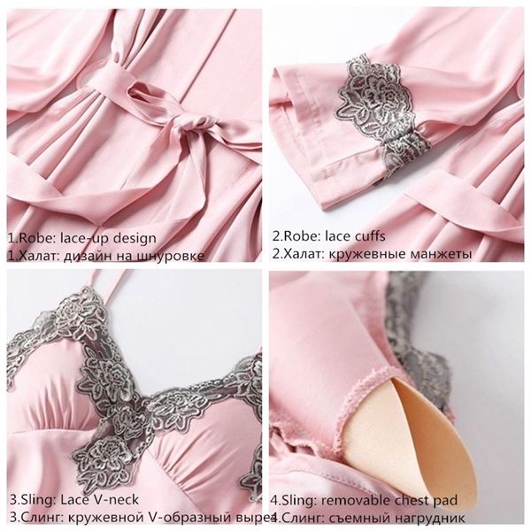 july's song new 4 pieces women pajamas sets faux silk pajamas sleepwear sets elegant lace fashion spring autumn homewear q1217, Black;red
july's song new 4 pieces women pajamas sets faux silk pajamas sleepwear sets elegant lace fashion spring autumn homewear q1217, Black;red