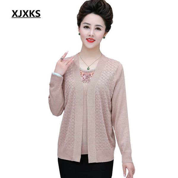 xjxks fall 2021 oversized sweater fashion embroidery two-piece + cardigan long-sleeved knit women sweater set, White
xjxks fall 2021 oversized sweater fashion embroidery two-piece + cardigan long-sleeved knit women sweater set, White
