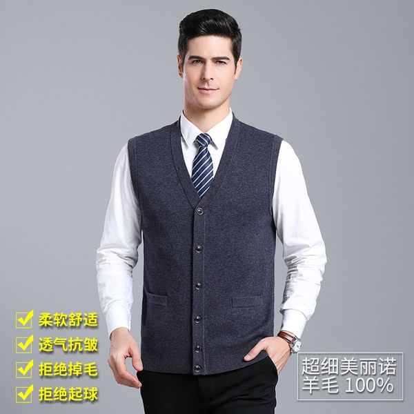 2021 new spring male style waistcoat man's pure wool cardigan jacket korean-style sleeveless sweater vrqv, Black
2021 new spring male style waistcoat man's pure wool cardigan jacket korean-style sleeveless sweater vrqv, Black