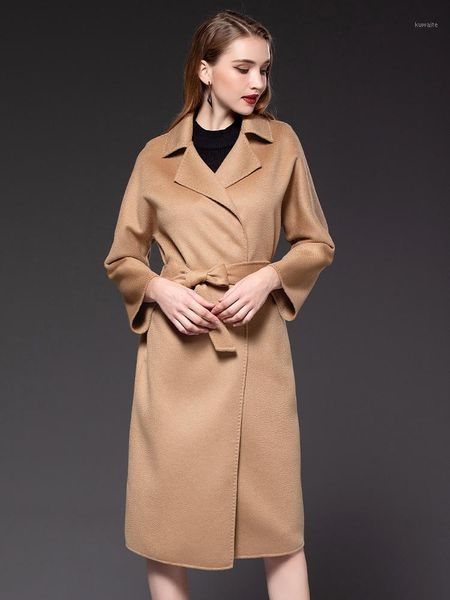 2021 autumn and winter new double-sided woolen zero cashmere coat women's water ripple mid-length high-end loose woolen coat1, Black
2021 autumn and winter new double-sided woolen zero cashmere coat women's water ripple mid-length high-end loose woolen coat1, Black