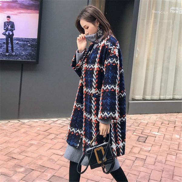 women's wool & blends plaid jacket 2021 autumn winter long thick single-breasted hairy fashion pike warm coat overcoat, Black
women's wool & blends plaid jacket 2021 autumn winter long thick single-breasted hairy fashion pike warm coat overcoat, Black