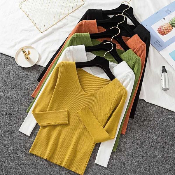 women 2020 autumn undershirt v-neck t shirts for women tight elastic knitwear pullover turtle neck pullover1, White;black
women 2020 autumn undershirt v-neck t shirts for women tight elastic knitwear pullover turtle neck pullover1, White;black