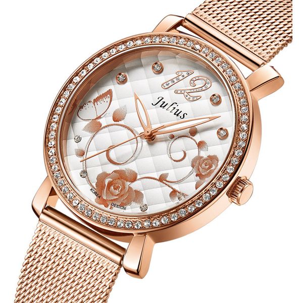 julius lady women's watch japan quartz hours fine rose flower fashion dress bracelet stainless steel girl's birthday gift no box 2, Slivery;brown
julius lady women's watch japan quartz hours fine rose flower fashion dress bracelet stainless steel girl's birthday gift no box 2, Slivery;brown