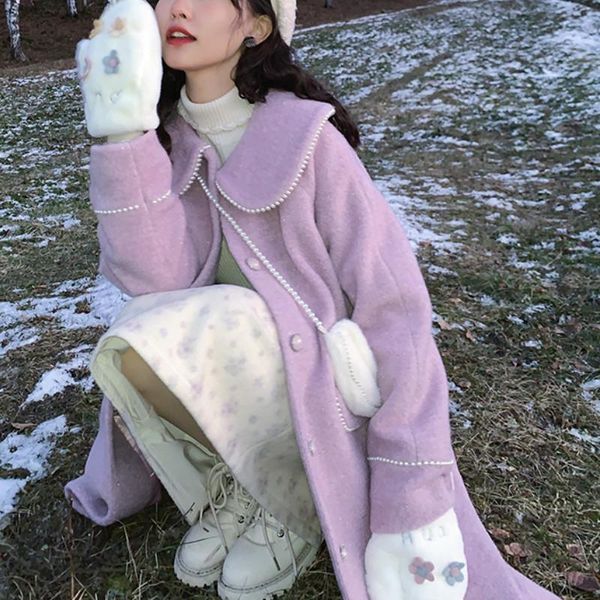 autumn winter sweet women elegant wool coat warm trend coat female chic bomber jackets outwear japanese style kawaii thick coats, Black
autumn winter sweet women elegant wool coat warm trend coat female chic bomber jackets outwear japanese style kawaii thick coats, Black