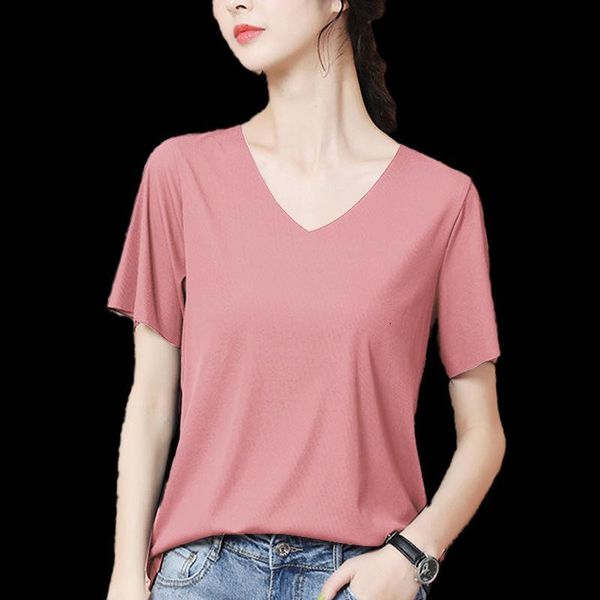summer women casual t shirt female v-neck woman's solid t-shirt short sleeve korean lady no trace ice tshirt harajuku tee, White
summer women casual t shirt female v-neck woman's solid t-shirt short sleeve korean lady no trace ice tshirt harajuku tee, White