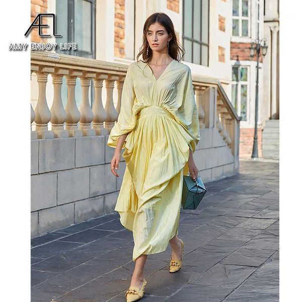 ael new women dresses irregular loose v neck long dress elegant female spring summer open back maxi dress1, Black;gray
ael new women dresses irregular loose v neck long dress elegant female spring summer open back maxi dress1, Black;gray