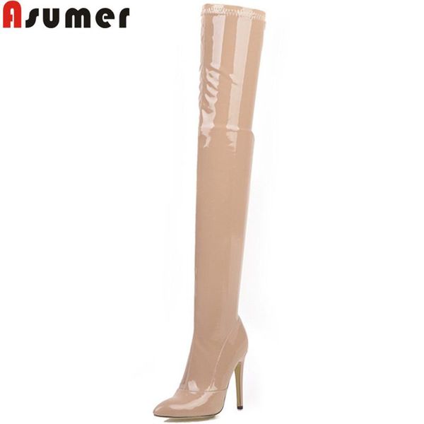 boots asumer large size 34-46 fashion over the knee pointed toe slim thigh high super heels shoes women, Black
boots asumer large size 34-46 fashion over the knee pointed toe slim thigh high super heels shoes women, Black
