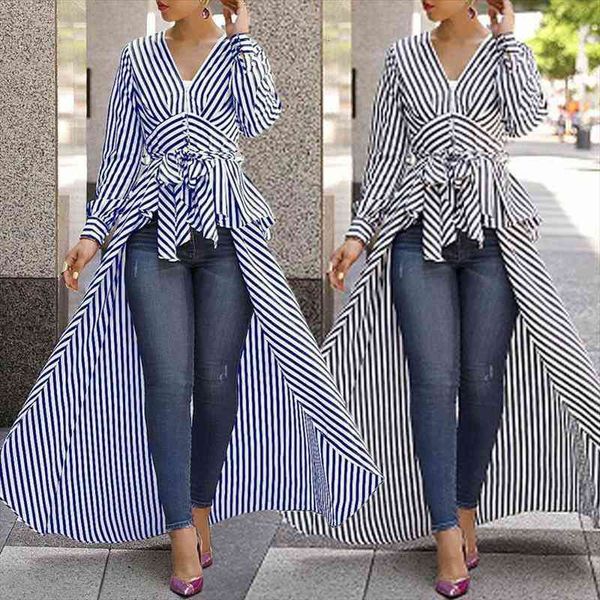 women strips blouse v-neck long sleeve ol shirts ladies office striped long blouse autumn shirts clothes, White
women strips blouse v-neck long sleeve ol shirts ladies office striped long blouse autumn shirts clothes, White