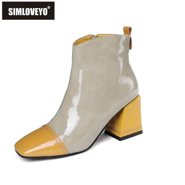 boots simloveyo ladies genuine leather ankle square heel hoof heels side zipper size 34-39 apricot casual party yellow b1814, Black
boots simloveyo ladies genuine leather ankle square heel hoof heels side zipper size 34-39 apricot casual party yellow b1814, Black