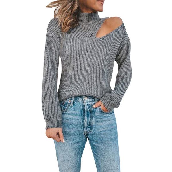fashion women autumn one shoulder turtleneck slim knit sweater women solid color streetwear retro clothing 2020 pull femme, White;black
fashion women autumn one shoulder turtleneck slim knit sweater women solid color streetwear retro clothing 2020 pull femme, White;black