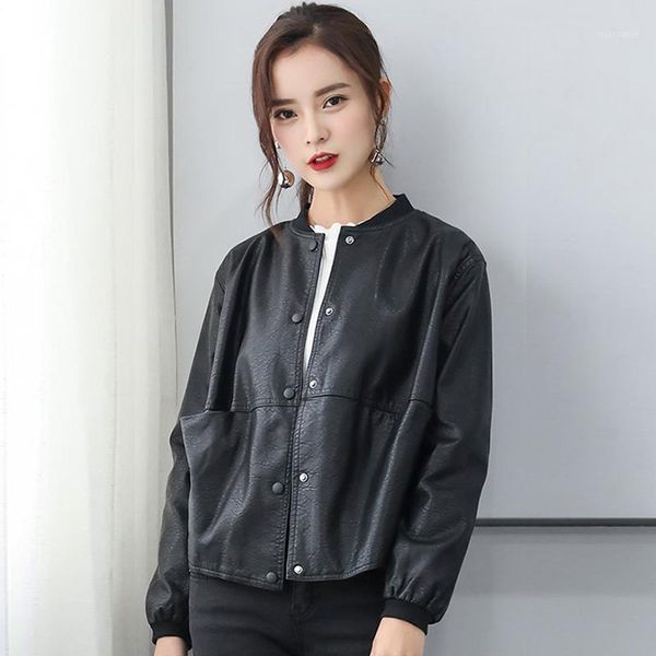 2020 new spring autumn women faux leather jacket long sleeve female short motor pu jackets biker outwear1, Black
2020 new spring autumn women faux leather jacket long sleeve female short motor pu jackets biker outwear1, Black
