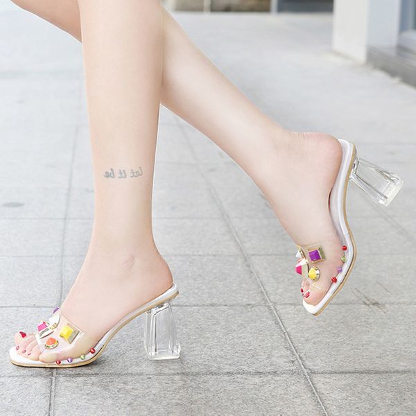 female rivet transparent slippers fashionable design shoes plus size 35-46 women crystal 8cm high heelsmultifunction, Black
female rivet transparent slippers fashionable design shoes plus size 35-46 women crystal 8cm high heelsmultifunction, Black