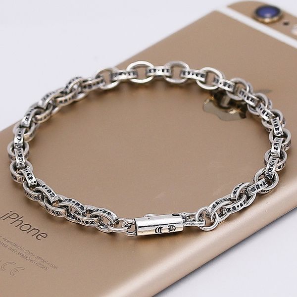 100% real 925 sterling silver bracelets fashion punk hand chain for men and women special jewelry charm bracelet q1201, Black
100% real 925 sterling silver bracelets fashion punk hand chain for men and women special jewelry charm bracelet q1201, Black