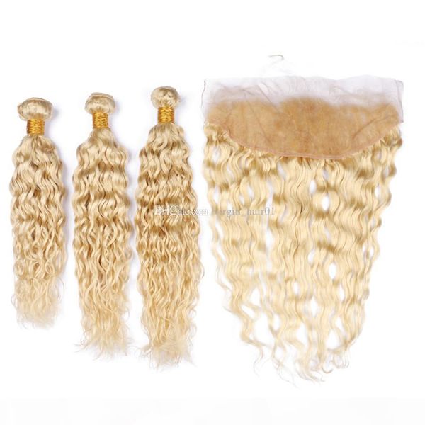bleach blonde water wave hair bundles with frontal lace closure #613 bleach blonde wet and wavy human hair weave extensions with frontal, Black;brown
bleach blonde water wave hair bundles with frontal lace closure #613 bleach blonde wet and wavy human hair weave extensions with frontal, Black;brown