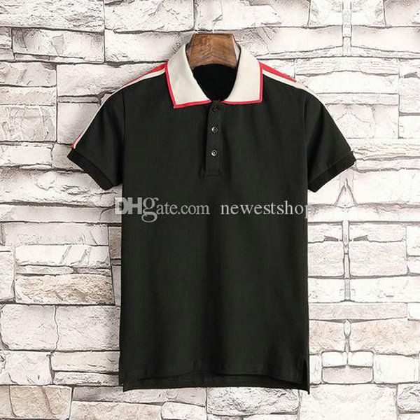 fashion summer mens polo shirts designer clothing for men polos classic embroidery striped sleeve letter t-shirt casual turn-down collar tee, White;black
fashion summer mens polo shirts designer clothing for men polos classic embroidery striped sleeve letter t-shirt casual turn-down collar tee, White;black