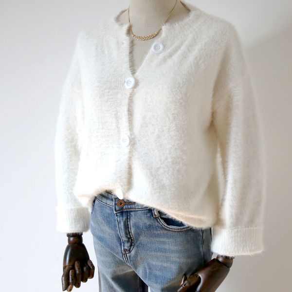 women soft winter mohair crochet long sleeves pink neck plus size lady casual button woman sweater, White;black
women soft winter mohair crochet long sleeves pink neck plus size lady casual button woman sweater, White;black