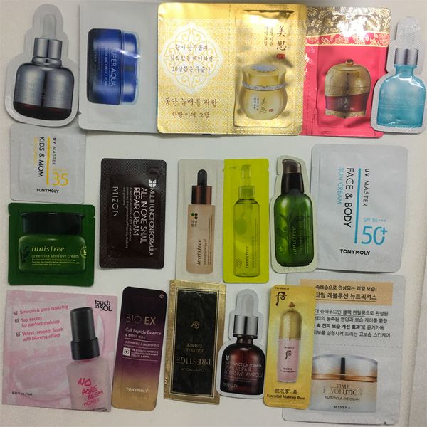 korea cosmetics samples trial kit ( random 20pcs) moisturizing cream essence face serum, White
korea cosmetics samples trial kit ( random 20pcs) moisturizing cream essence face serum, White