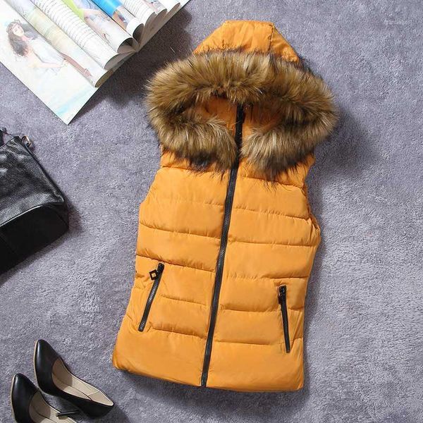 autumn winter casual hooded faux fur oversized quilted jacket short yellow cotton vest female thick warm women sleeveless coat1, Black;white
autumn winter casual hooded faux fur oversized quilted jacket short yellow cotton vest female thick warm women sleeveless coat1, Black;white