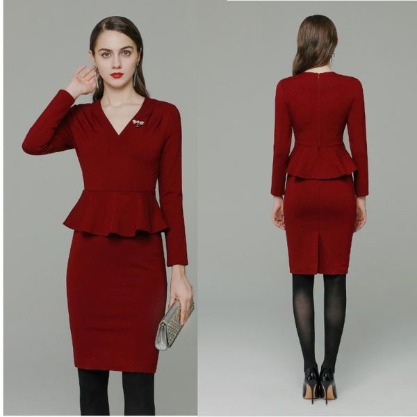 casual dresses long sleeve stretch cotton ruffle fashion v-neck professional tight wine red dress women, Black;gray
casual dresses long sleeve stretch cotton ruffle fashion v-neck professional tight wine red dress women, Black;gray