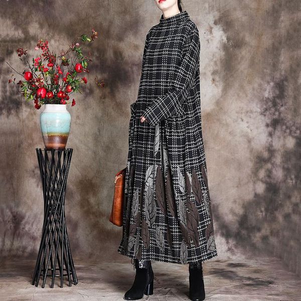 casual dresses autumn and winter women's art retro wool lattice printing loose large size folk-custom dress, Black;gray
casual dresses autumn and winter women's art retro wool lattice printing loose large size folk-custom dress, Black;gray