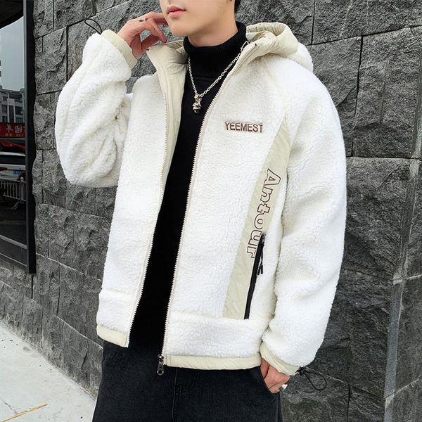 men cashmere coat solid color splicing hooded pocket windproof warm zipper pocket non-slip buckle man lamb cashmere coat1, Black
men cashmere coat solid color splicing hooded pocket windproof warm zipper pocket non-slip buckle man lamb cashmere coat1, Black