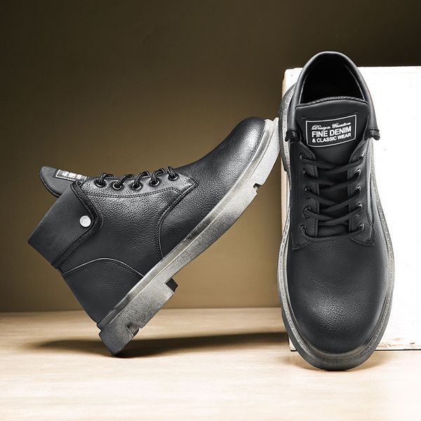 british trend ins motorcycle boots autumn and winter 2020 new personalized fashion casual heavy soled high help men's shoes c1212, Black;white
british trend ins motorcycle boots autumn and winter 2020 new personalized fashion casual heavy soled high help men's shoes c1212, Black;white