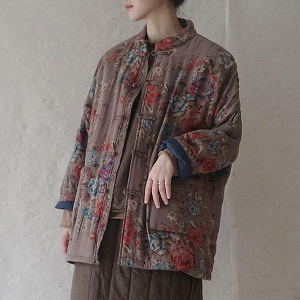 women's down & parkas fairynatural loose thickened warm ladies cotton 2021 casual single breasted women autumn winter vintage print coa, Black
women's down & parkas fairynatural loose thickened warm ladies cotton 2021 casual single breasted women autumn winter vintage print coa, Black