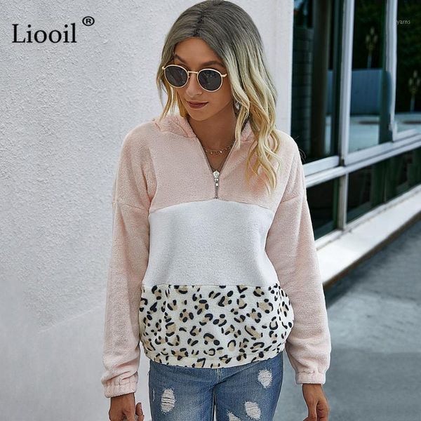 liooil patchwork leopard print hoodies women 2020 plush color block zip up with pockets autumn winter sweatshirts and pullovers1, Black
liooil patchwork leopard print hoodies women 2020 plush color block zip up with pockets autumn winter sweatshirts and pullovers1, Black