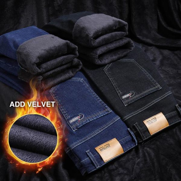 men's jeans winter men 2021 business loose straight mid-high waist warm thicken trousers casual fashion, Blue
men's jeans winter men 2021 business loose straight mid-high waist warm thicken trousers casual fashion, Blue