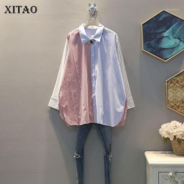 xitao spring 2020 new patchwork striped shirt fashion loose plus size womens and blouses fashion korean style zll49921, White
xitao spring 2020 new patchwork striped shirt fashion loose plus size womens and blouses fashion korean style zll49921, White